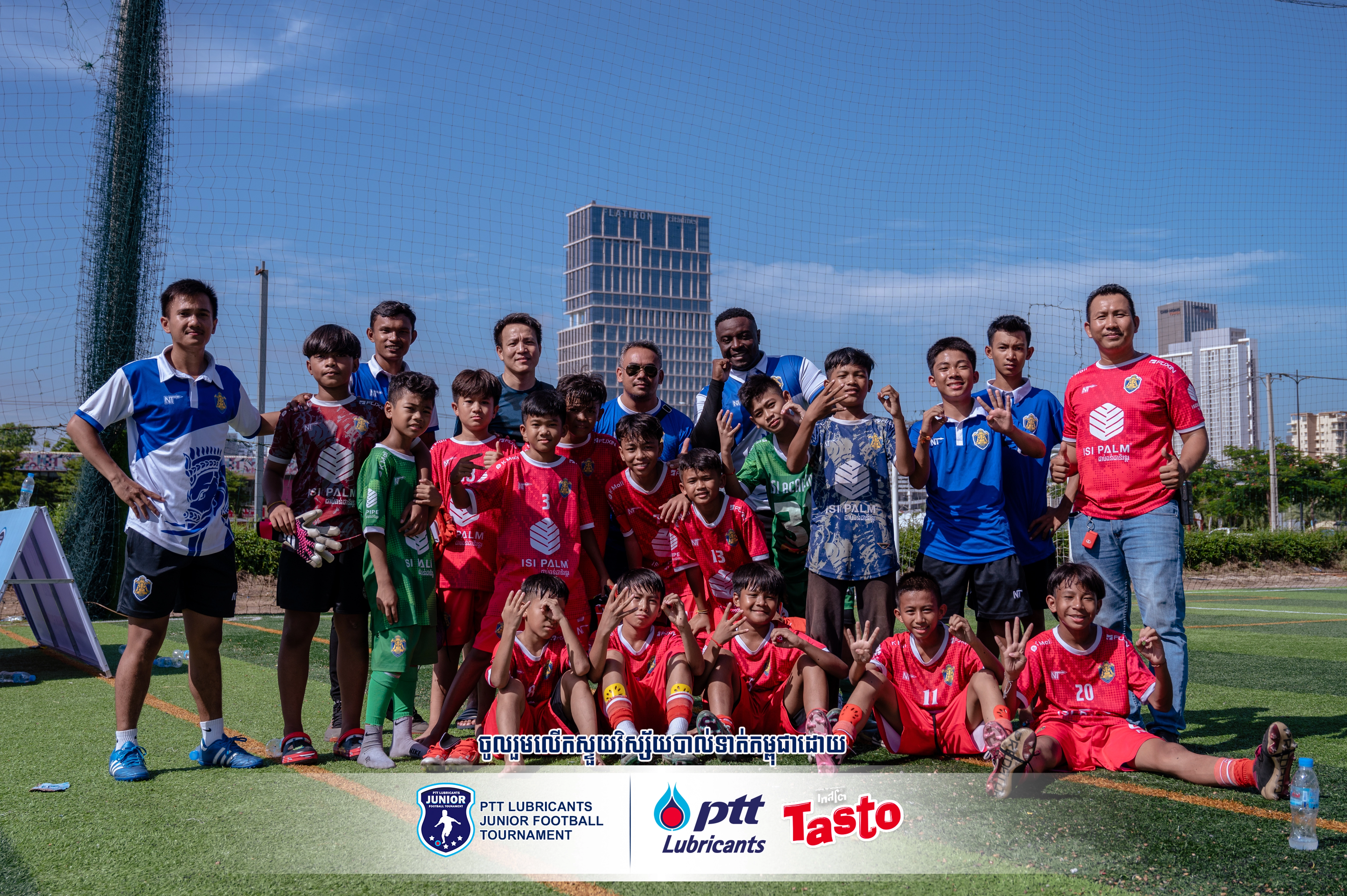Football match action during PTT Lubricants Junior Tournament